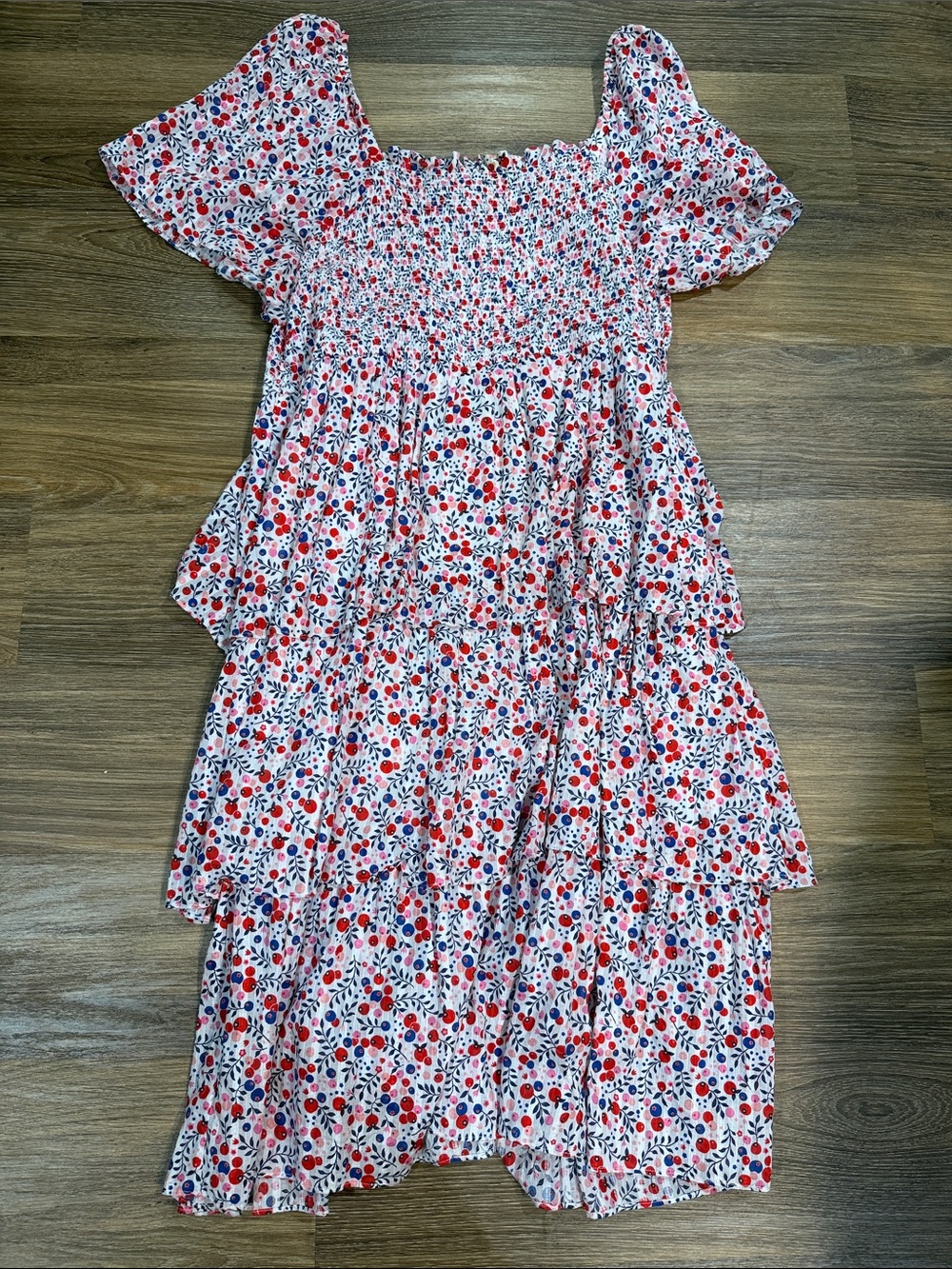 Draper James Women’s Tiered Dress with Berry Floral Print 3x